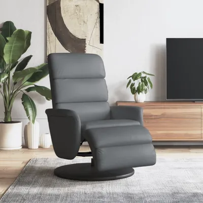 Image de Maison Exclusive - Fauteuil relax avec repose-pieds, en similicuir gris