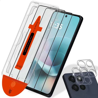 Obrázok produktu pre 2-balenie Motorola Moto G67 Power Ochranné sklo na displej & 2-balenie ochrana objektívu - Tvrdené sklo | [Automatická inštalácia] - Bez bublín