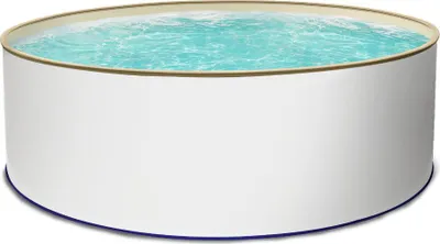 Produktbild von Rundpool Stahlwandpool weiß Poolfolie sand 0,8 mm Poolset rund 300 x 120 cm als Einzelbecken