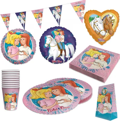 Produktbild von Bibi & Tina 51-tlg. Set - Geburtstag Party Deko mit Ballons Wimpel Geschenktüten