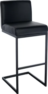 Produktbild von Barhocker GANOR - Kunstleder Schwarz 43x53x104 cm | Barstuhl Mit Lehne Tresenhocker Tresenstuhl Kneipenhocker Kneipenstuhl