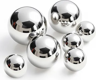 Produktbild von Edelstahl Dekokugeln silber glänzend für Zierbrunnen 8 / 6 / 4 cm - 7er Set - Metall Hohlkugeln zum Dekorieren und Basteln