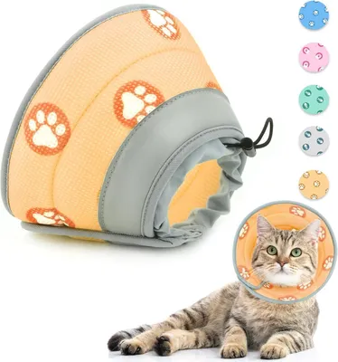 Produktbild von Supet Verstellbare Halskrause für Katzen nach Operation und Verletzungen Orange S