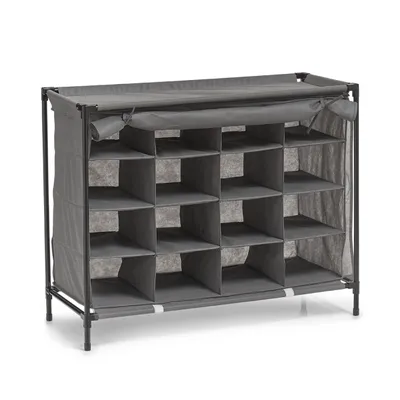 Image de Organisateur de chaussures Zeller, textile/métal, 85x35x68 cm, gris