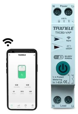 Produktbild von Intelligenter Leistungsschalter mit Leistungsmessung - 1-63A, Tuya, WiFi, V+A