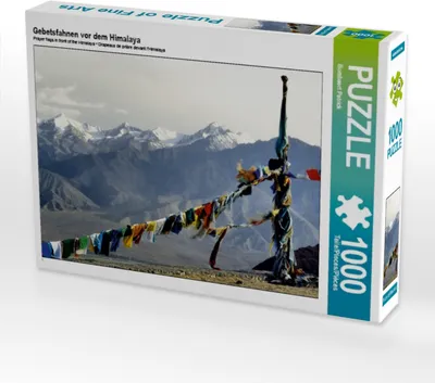 Produktbild von Calvendo Gebetsfahnen vor dem Himalaya 1000 Teile Puzzle quer 640x480mm, Patrick Bombaert; 7462143