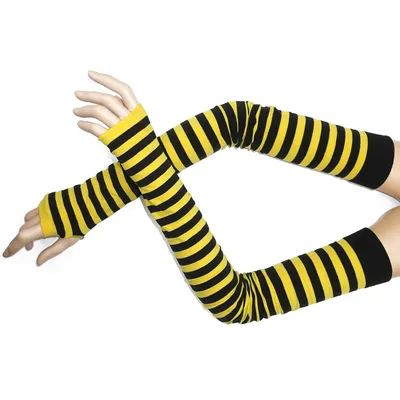 Produktbild von Fingerlose Bienen Armstulpen (Schwarz-Gelb)
