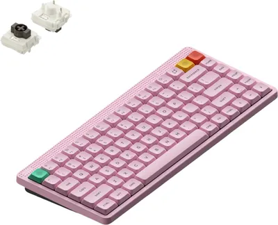 Image de Clavier mécanique sans fil NuPhy Node 75 Low-Profile QWERTY US / Rose clair / Marron nano