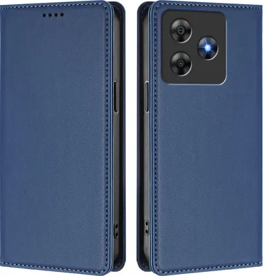 Image de Etui en cuir pour Blackview Wave 8 / Wave 8C, étui magnétique en cuirPolyuréthaneavec support Bleu foncé