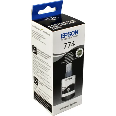Produktbild von Epson 774 EcoTank-Tintenflasche in Pigmentschwarz, Schwarz, Epson, EcoTank ET-4550 EcoTank ET-3600 EcoTank ET-16500, 140 ml, Schwarz, 140 ml