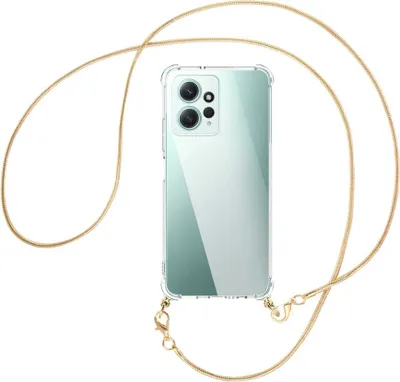 Produktbild von Handykette Backcover-Schutzhülle mit Band (Metall goldfarben) für Xiaomi Redmi Note 12 4G (6.67'') - goldfarbene Snake-Kette