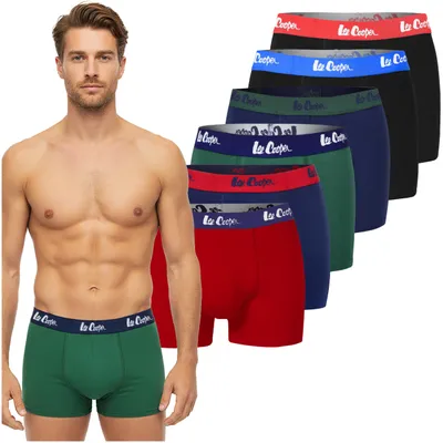 Productafbeelding van LEE COOPER Heren Boxershorts 6-pack Kleurrijk Katoenen Ondergoed Maat XXL