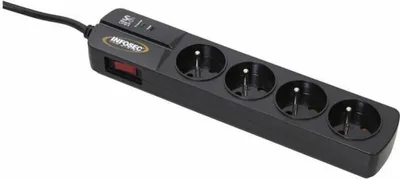 Immagine prodotto di Infosec S4 Black Line II, 175 J, 4 uscite CA, tipo F, 250 V, 50 Hz, 10 A
