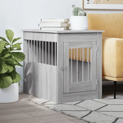 Produktbild von "2026 Promotion" Hundekäfig im Möbelstil Grau Sonoma 55x80x68 cm Holzwerkstoff - Hunde-Transportboxen CC30056