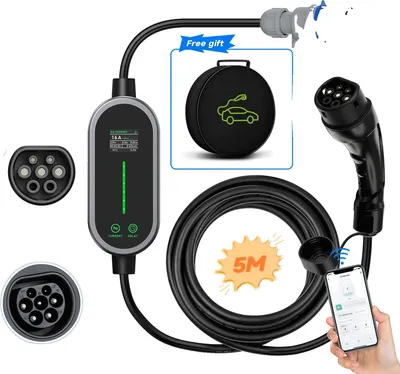 Obrázek produktu pro Přenosná nabíječka EV, výkon 7,2 kW, ovládání pomocí Wi-Fi Smart APP, 5m typ2