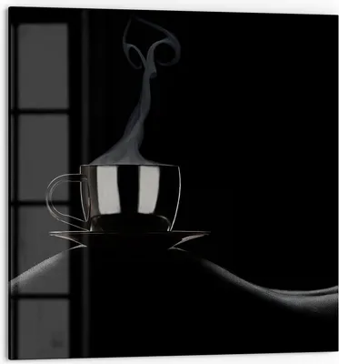 Produktbild von DEQORI Küchenrückwand Glas 60x60 cm 'Sinnliche Kaffeepause' Spritzschutz Bad Rückwand Küche