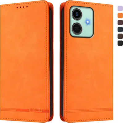 Produktbild von Hülle für Honor Play10, Retro Kunstleder Ständer Klapphülle mit Kartenfächer und Magnetische Orange