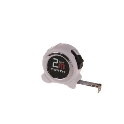Obrázok produktu pre Olovený meter FESTA 2 m x 16 mm, biely - veľké číslice, slučka, spona na opasok - balenie po 1 ks