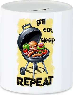 Produktbild von Grill Eat Sleep Repeat BBQ Grillen lustiges Grill Humor Spardose