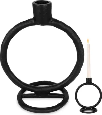 Produktbild von Schwarzer Aluminium-Kerzenständer 19 cm