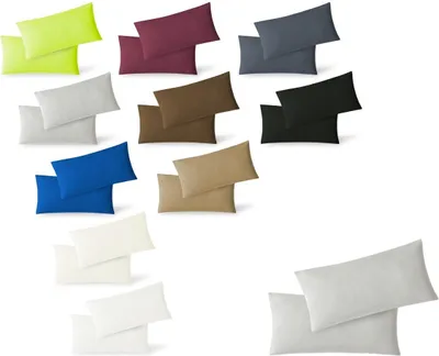 Produktbild von Jersey Kissenbezug Hülle 2 Sparpack Set mit Reißverschluss  hochwertige Qualität 40 x 60 cm silber