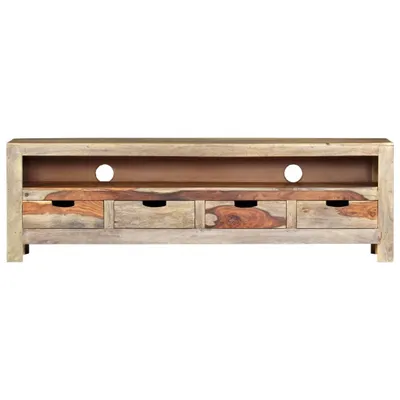 Image de vidaXL Armoire TV 130x30x40 cm en bois massif d'acacia