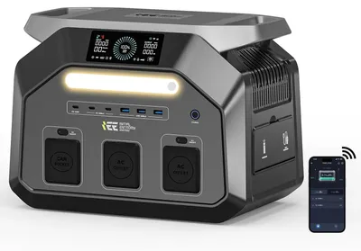 Produktbild von Tragbare Powerstation - P1800 Powerbank - 1024Wh LiFePO4 Akku - 3600W Spitzenleistung - 11 Ausgänge - App Steuerung für Camping Wohnmobil Zuhause