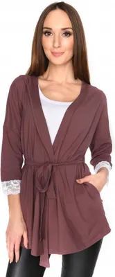Obrázek produktu pro Dámský svetr s 3/4 rukávy z tylu; Cappuccino 2XL/3XL