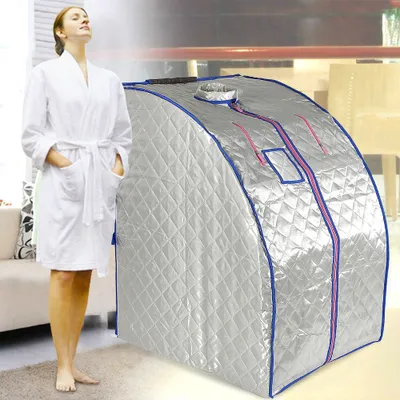 Produktbild von Infrarot-Sauna-Box Mobile Dampfsauna Wärmekabine Sauna Bad Sauna Dampfgarer Heimsauna |silber