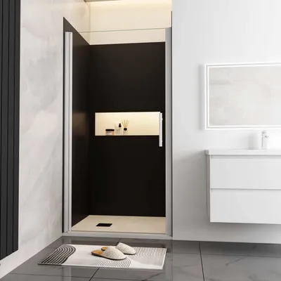 Produktbild von Duschspa Duschtür 70x185cm Nischentür Weiß Pendeltür 5mm ESG Nanoglas Drehtür Duschkabine Duschabtrennung