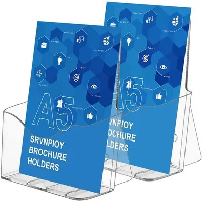 Obrázok produktu pre Priehľadné stojany na brožúry formátu A5 z akrylu pre kancelárie a hotely