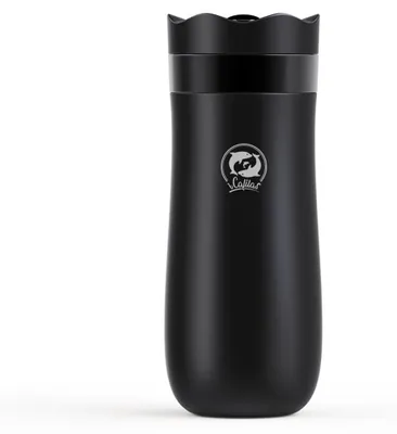 Produktbild von Tragbare French-Press-Kaffeemaschine, 320 ml isolierter Vakuumbecher aus Edelstahl 304 mit auslaufsicherem Verschlussdeckel, 8 Stunden Wärme-/Kältespeicherung, für unterwegs