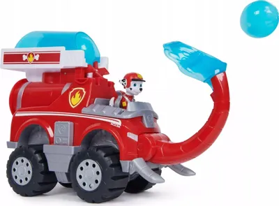 Produktbild von PAW Patrol Jungle Pups - Großes Elefanten-Fahrzeug mit Wasser-Abwurf (Deluxe Fahrzeug) und Marshall Hero Pups Figur, Feuerwehrauto, PAW Patrol, 3 Jahr(e), Kunststoff, Blau, Grau, Rot