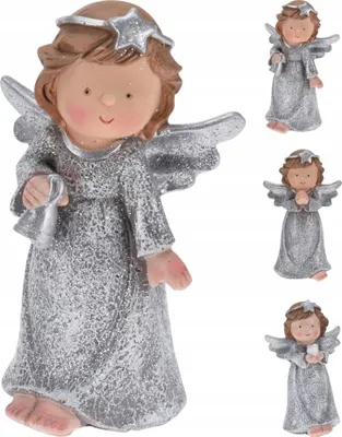 Produktbild von Engel Weihnachtsdeko Figur silber 12 x 5,5 cm 1 St.