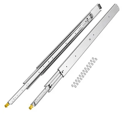 Imagen del producto de Guías para cajones, extensible completo, alta capacidad de carga, color plateado