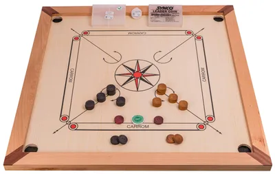 Image de Square - Carrom 840 Lux - Jeu d'adresse en Bois - Carrom Board - 84 x 84 cm - Palets et attaquant Inclus