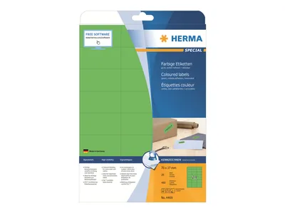 Immagine prodotto di Etichette HERMA A4 verde 70x37 mm carta opaca 480 pezzi