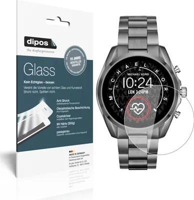 Produktbild von 2x Schutzfolie für Michael Kors Bradshaw 2 - Anti-Shock 9H Folie dipos Glass Kunststoffglas