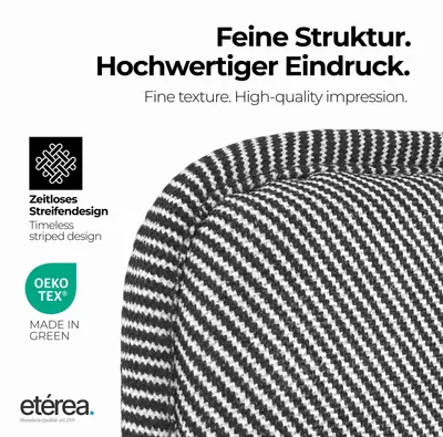 Produktbild von Sitzkissen Stuhlkissen Indoor & Outdoor 2er Set 38x38 cm - Schwarz - etérea Stuhl Kissen Auflage mit Bändern