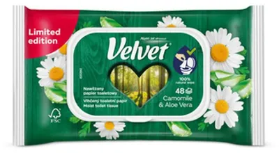 Zdjęcie produktu dla Velvet Papier Toaletowy Nawilżany Rumiankowy z Aloesem 48 sztuk