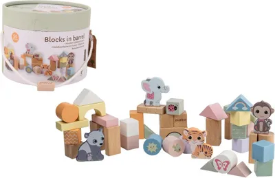 Image de Joueco The Wildies Wooden Blocks, 50pcs