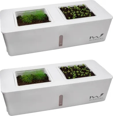 Produktbild von 2er Set Indoor Kräutertopf selbstbewässernd Küchen Kräuter Gewächshaus Pflanzgefäß