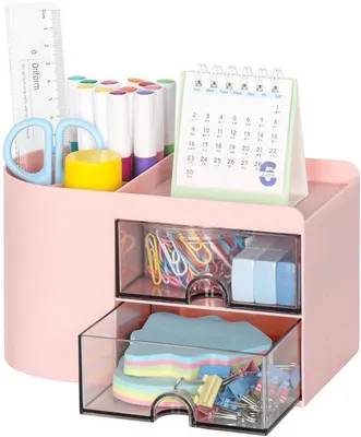 Produktbild von Bürohalter mit 2 Fächern, rosa, 3-teilig
