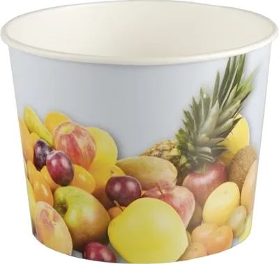 Produktbild von 50 Eisbecher, Pappe rund 500 ml Ø 11 cm · 8,3 cm "Früchte"