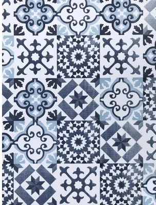 Produktbild von Bodenschutzmatte Vintage Floor Tile Antique blau 40x65 cm