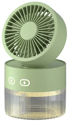 Produktbild von Mini-Tischventilator mit Sprš¹hfunktion, tragbarer, wiederaufladbarer USB-Akku (1500 mAh), verstellbar und zusammenklappbar, 3 Windgeschwindigkeiten