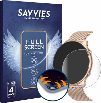 Produktbild von 4x Savvies Fullscreen Schutzfolie für SLOKSFil I179 1.39" Displayschutz Folie Fullcover Klar Transparent