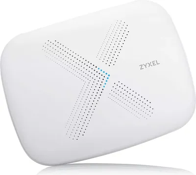 A white ZyXEL Multy X Router is shown at an angle on a white background.