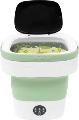 Obrázek produktu pro Přenosná pračka, objem 13 litrů, skládací design, zelená barva