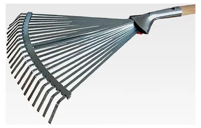 Produktbild von Laubrechen mit 22 Zinken aus Metall, Breite 30-47 cm